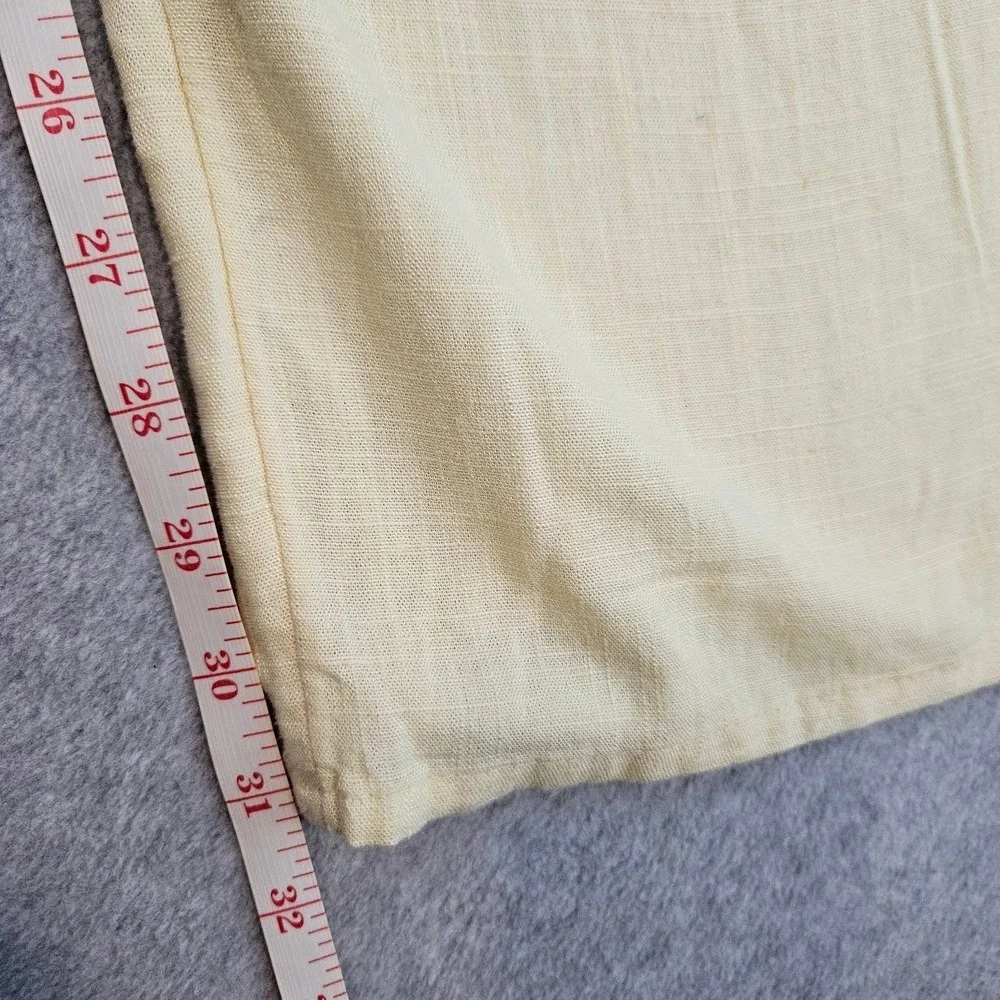 H&M DIVIDED | Yellow Linen Blend Wide Leg Drawstring Pants Size S NEW